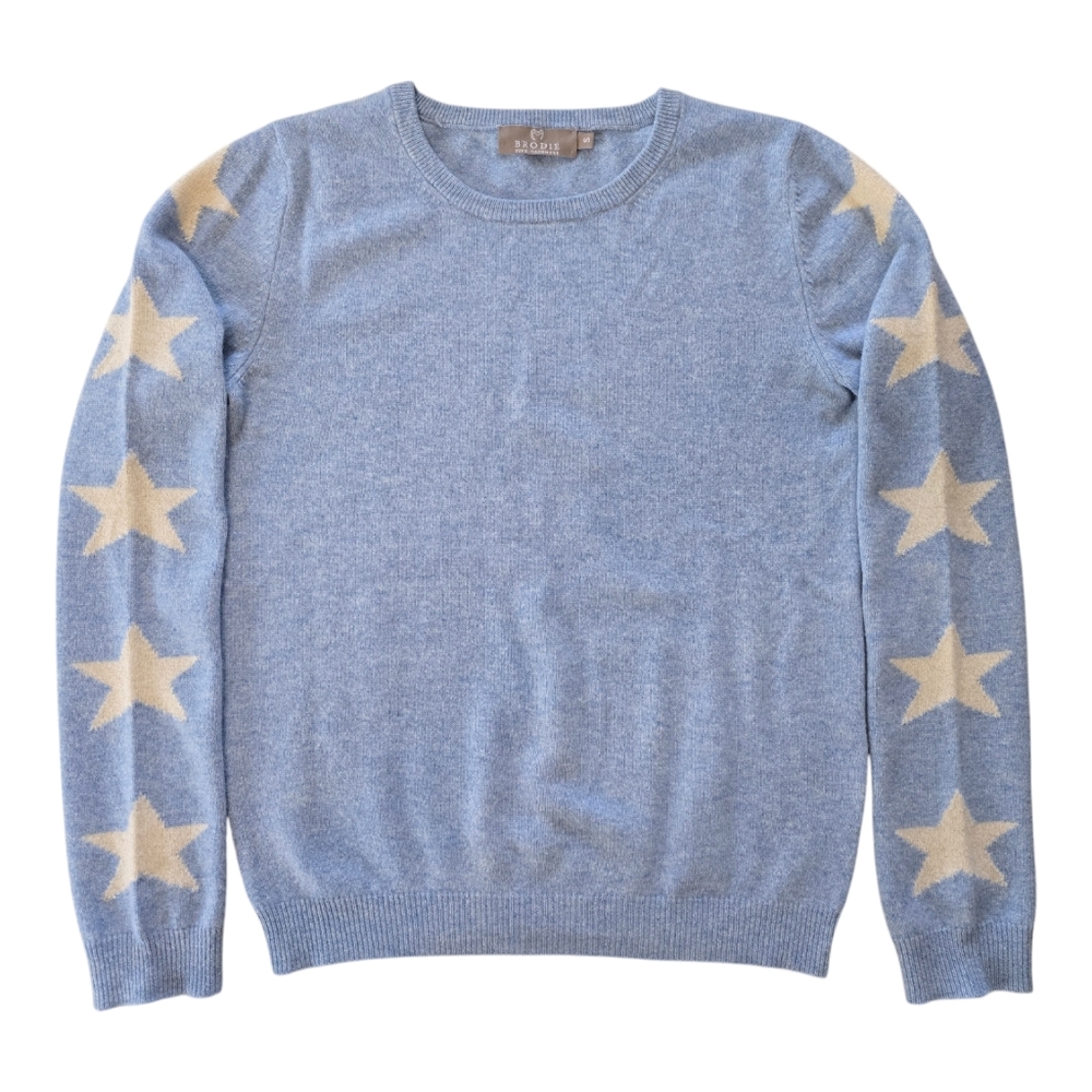 Brodie Fine Cashmere Star Print Sweater
